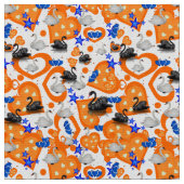 Swan Orange Herz Fabric Stoff (Nahaufnahme)