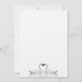 Swan Paar weiße Luxus Hochzeit Einladung (Rückseite)