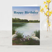 Swan Painting Birthday Card mit Shakespeare Quote Karte (Gelbe Blume)