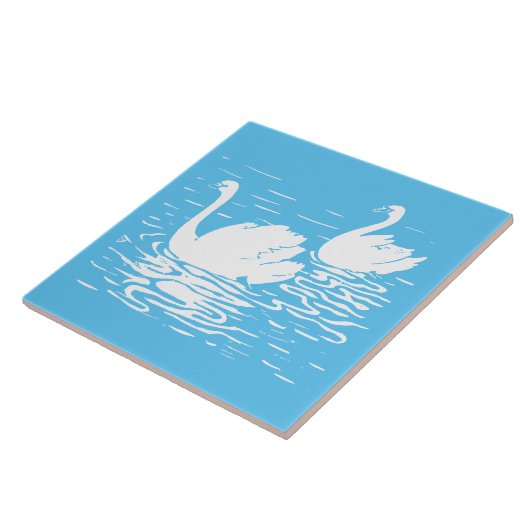 Swan Pair Fliese (Seite)