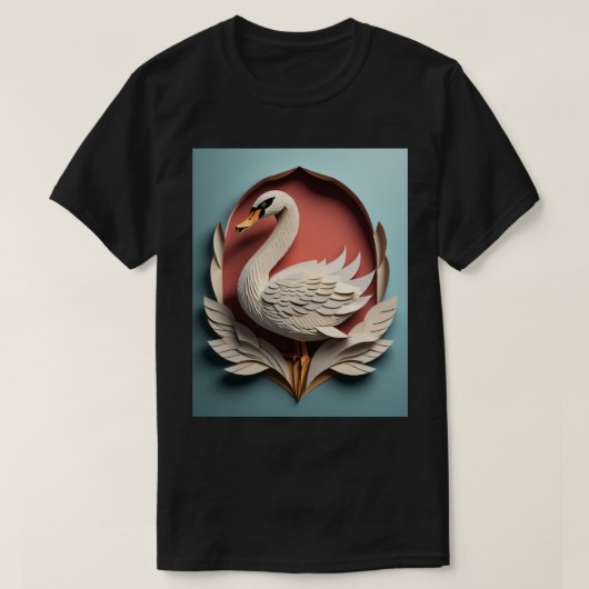 Swan Paper Art Design T - Shirt (Design vorne)