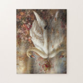 Swan Pastel Autumn Foliage Painting Puzzle (Vertikal)