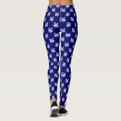 Swan Pattern 02 - White on Deep Navy Blue Leggings (Rückseite)