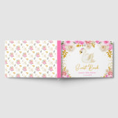 Swan Pink and Gold Rose Kinderdusche Gästebuch (Voll)
