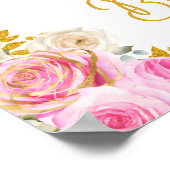Swan Pink and Gold Rose Kinderdusche Willkommen Poster (Ecke)