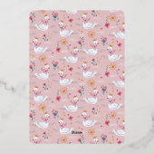 Swan Pink Baby Dusche Einladung (Rückseite)