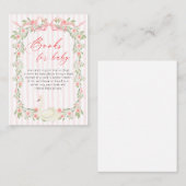 Swan Pink Bow Floral Baby Shower Books for Baby Begleitkarte (Vorne/Hinten)