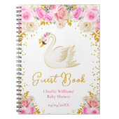 Swan Pink Gold Rose Baby Showroom Gästebuch Notizblock (Vorderseite)