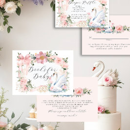 Swan Pink Ribbon Elegante Blumenbücher für Baby Begleitkarte