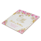 Swan Pink und Gold Rose Birnenstatistik Fliese (Seite)