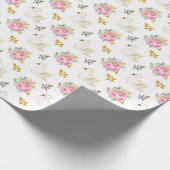 Swan Pink und Gold Rose Geschenkpapier (Ecke)