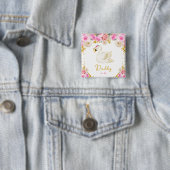 Swan Pink und Gold Rose Papa zu sein Button (Beispiel)