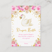 Swan Pink und Gold Rose Windeln Raffel Begleitkarte (Vorderseite)