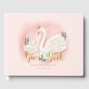 Swan Pond Gold Pink Baby Dusche Baby Dusche Gästebuch