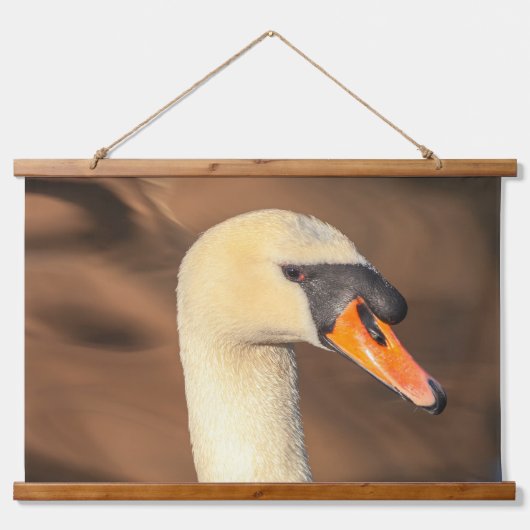 Swan Portrait Wandteppich Mit Holzrahmen (Vorne)