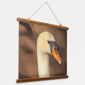Swan Portrait Wandteppich Mit Holzrahmen (Gewinkelt)