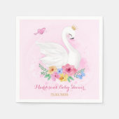 Swan Princess Baby Shower Party Serviette (Vorderseite)