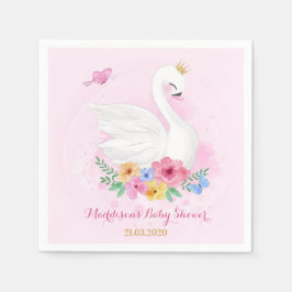 Swan Princess Baby Shower Party Serviette
