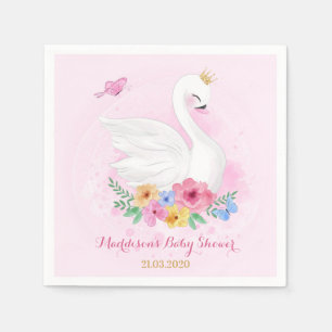 Swan Princess Baby Shower Party Serviette