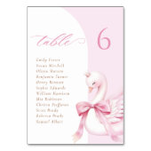 Swan Princess Baby Shower Table Card Tischnummer (Vorderseite)