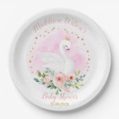 Swan Princess Babydusche Papierplatte Pappteller (Vorderseite)