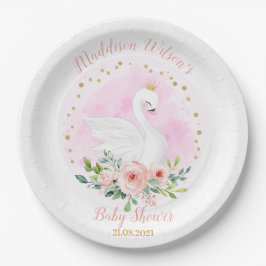  Swan Princess Babydusche Papierplatte Pappteller
