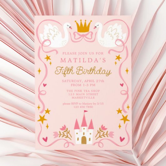 Swan Princess Birthday Einladung