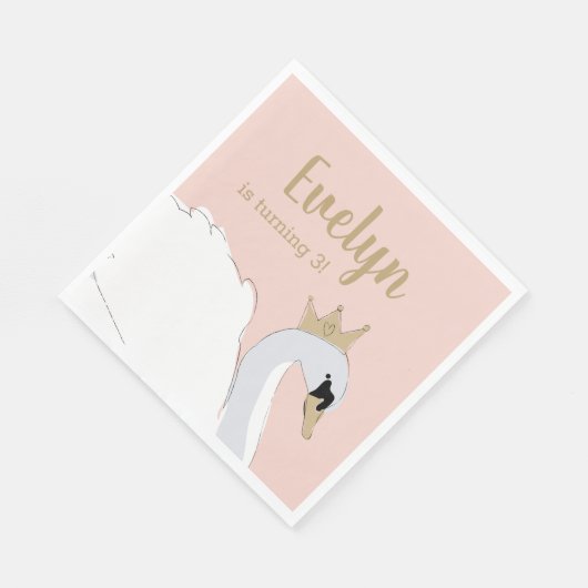 Swan Princess Birthday Party Serviette (Ecke)
