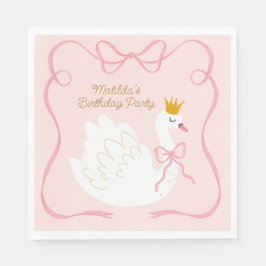 Swan Princess Birthday Serviette