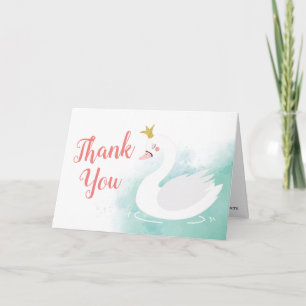 Swan Princess Birthday Thank You Card, Swan Lake Karte