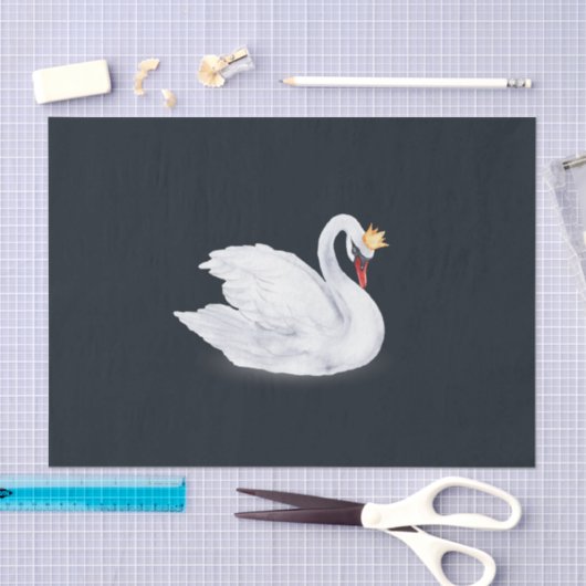 Swan Princess Black and White Seidenpapier (Handwerk)