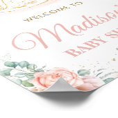 Swan Princess Blush Bloral Baby Dusche Willkommen Poster (Ecke)