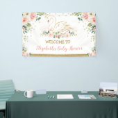 Swan Princess Blush Pink Floral Baby Hintergrund Banner (Messeveranstaltung)