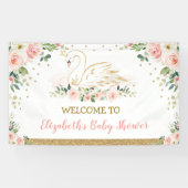 Swan Princess Blush Pink Floral Baby Hintergrund Banner (Horizontal)