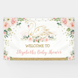Swan Princess Blush Pink Floral Baby Hintergrund Banner