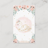 Swan Princess Blush Pink Floral Diaper Raffel Begleitkarte (Rückseite)