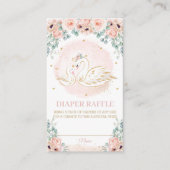 Swan Princess Blush Pink Floral Diaper Raffle Encl Begleitkarte (Vorderseite)
