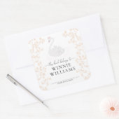 Swan Princess Dieses Buch gehört zum Buchzeichen S Quadratischer Aufkleber (Umschlag)