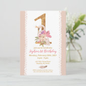 Swan Princess Einladung zum 1. Geburtstag (Stehend Vorderseite)