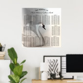 Swan Princess Elegant Wedding Table Sees Poster (Heimbüro)