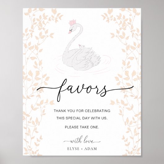 Swan Princess Favors Sign Poster (Vorne)