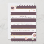 Swan Princess Florals & Greenery Girl Babydusche Einladung (Rückseite)