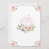 Swan Princess Geburtstagsparty Einladung (Rückseite)