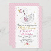 Swan Princess Geburtstagsparty Einladung (Vorne/Hinten)