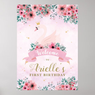 Swan Princess Geburtstagsparty Willkommensuntersch Poster