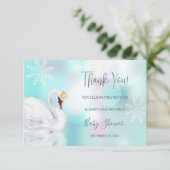 Swan Princess | Girl Baby Dusche Dankeskarte (Stehend Vorderseite)