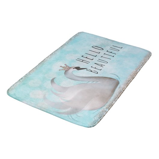 Swan Princess Glitzer Gold Fairy Tale Bath Mat Badematte (Schrägansicht)