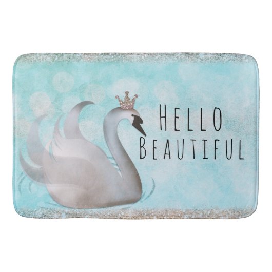 Swan Princess Glitzer Gold Fairy Tale Bath Mat Badematte (Vorderseite)