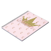 Swan Princess Gold Glitzer Crown Glam Notizblock (Linke Seite)