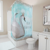 Swan Princess Imitate Gold Glitzer Chic Fairy Tale Duschvorhang (Beispiel)